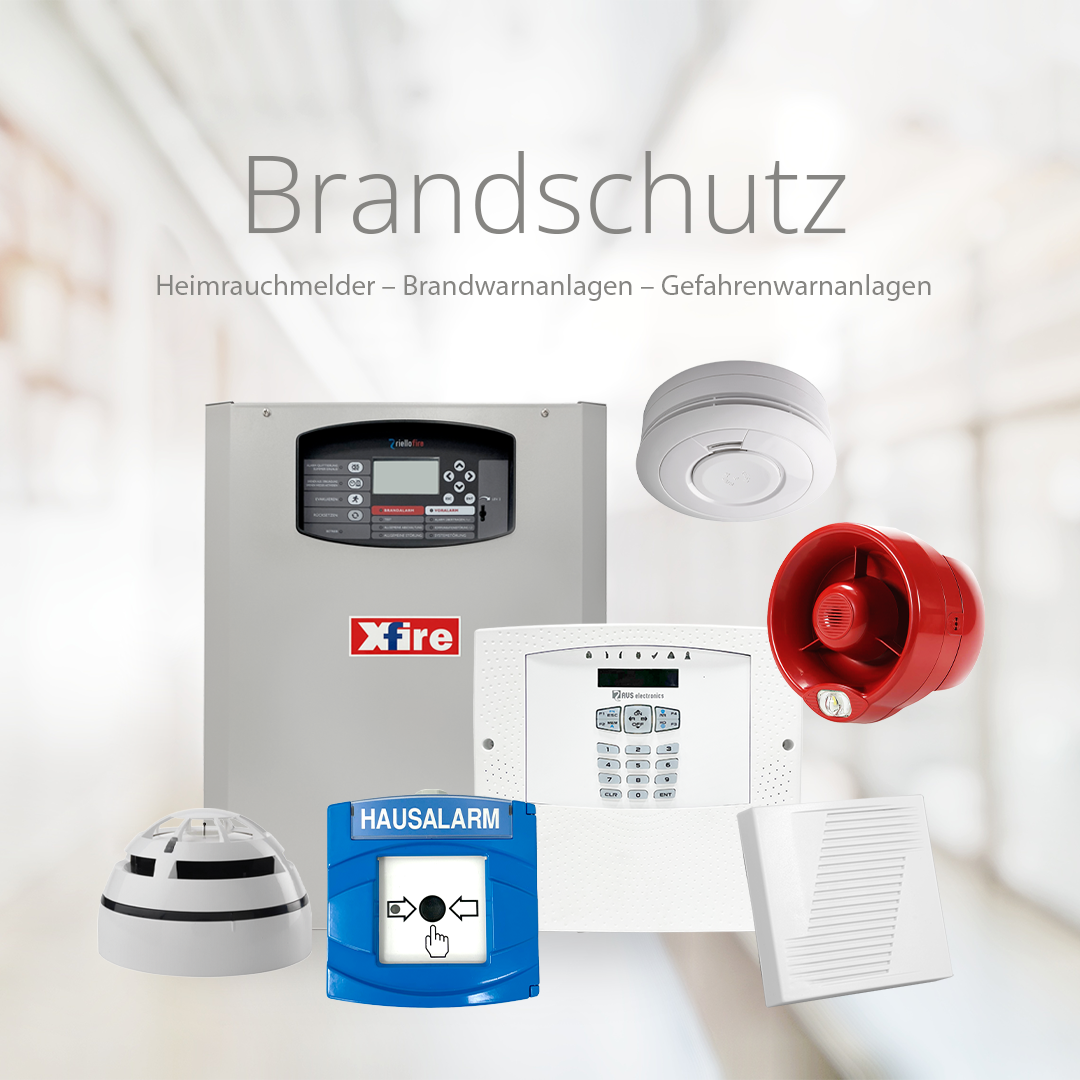Brandschutz für Privat & Gewerbe: Heimrauchmelder, Brandwarnanlagen und Gefahrenwarnanlagen Kategorie-Bild "Brandschutz": Heimrauchmelder, Brandwarnanlagen, Gefahrenwarnanlagen