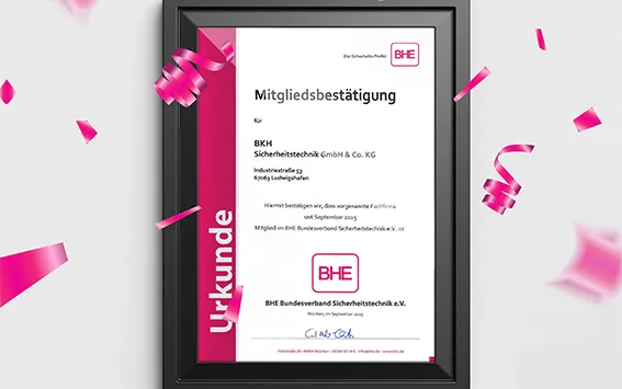 BKH Sicherheitstechnik ab sofort Mitglied im BHE Bundesverband Sicherheitstechnik e.V.