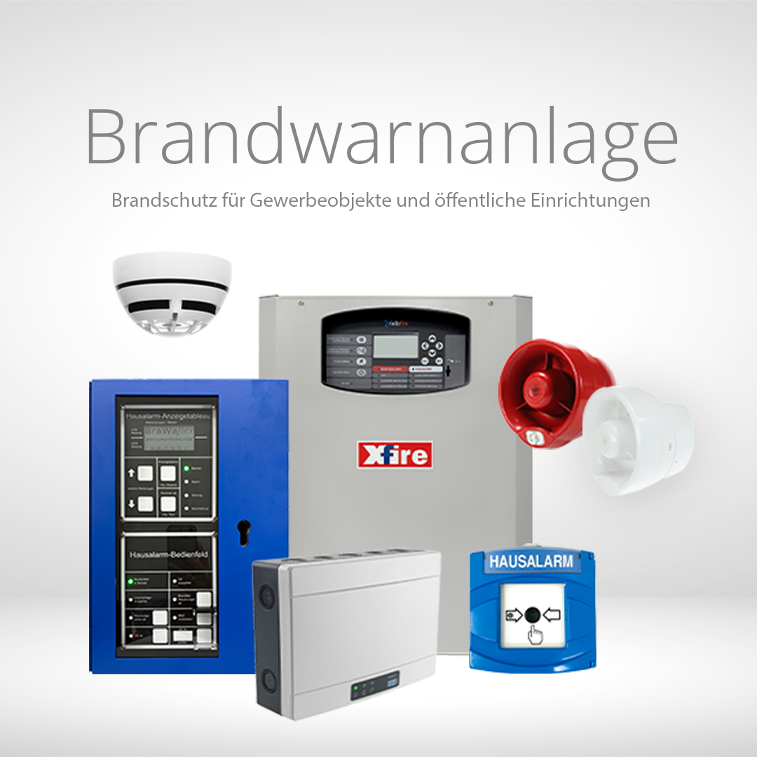 Brandwarnanlage für den Brandschutz in Gewerbeobjekten und öffentlichen Einrichtungen (Sonderbau) Kategorie-Bild "Brandschutz": Heimrauchmelder, Brandwarnanlagen, Gefahrenwarnanlagen