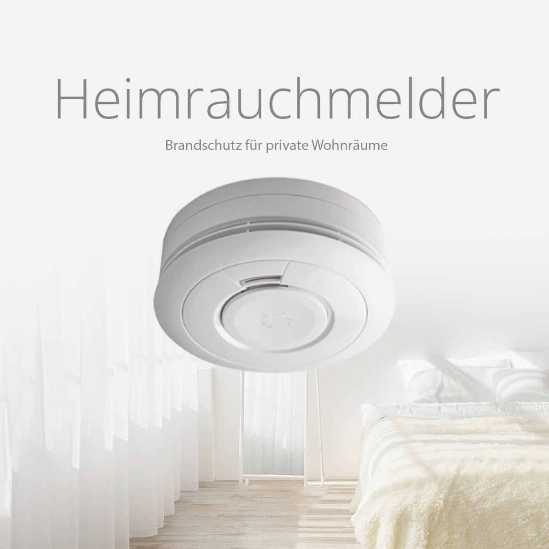 Brandschutz mit AVS: Rauchmelder für den brandschutz in privaten Wohnräumen Produktübersichtsmotiv zum Thema Gefahrenwarnanlagen, speziell Rauchwarnmelder zur Erfüllung der Heimrauchmelderpflicht