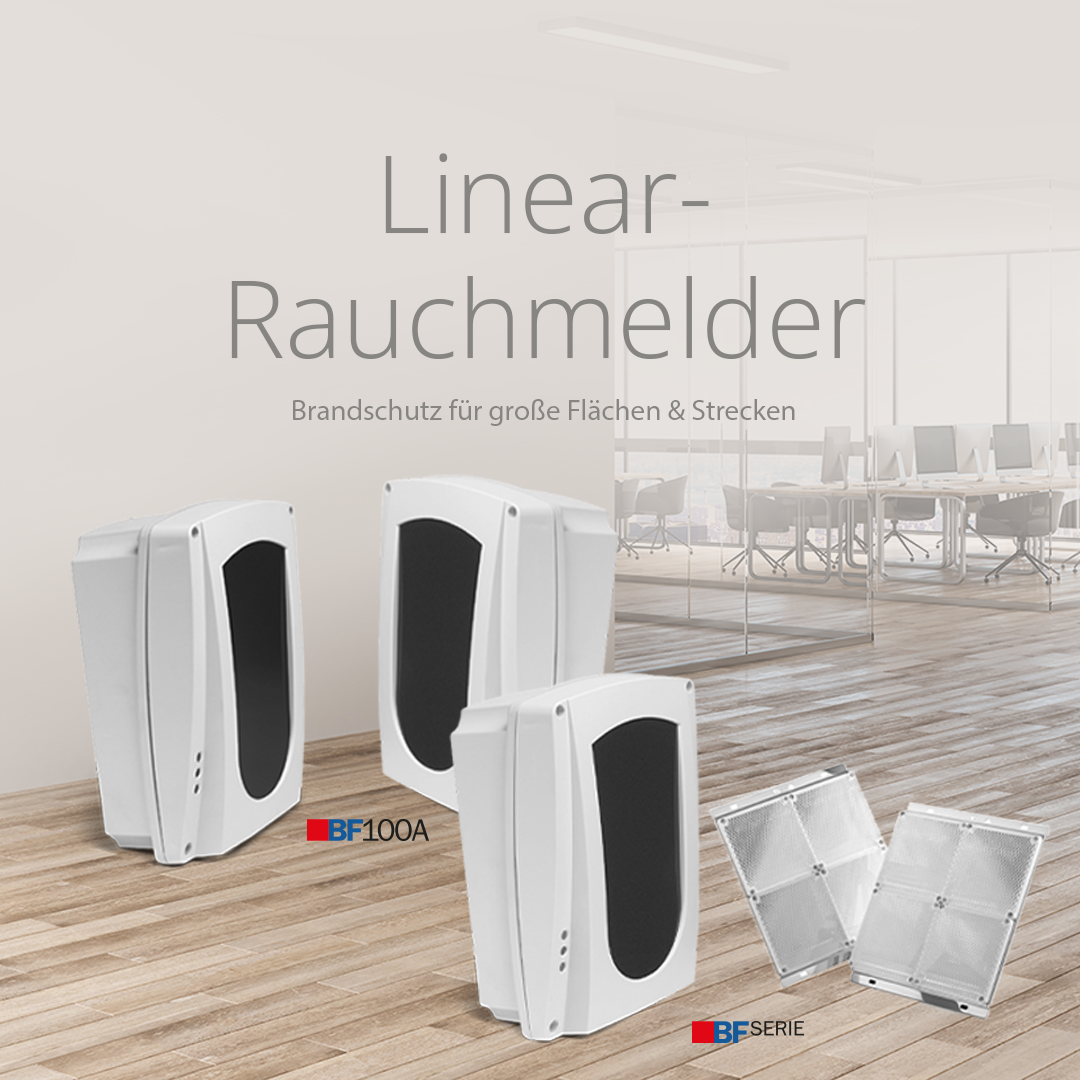 Brandschutz mit AVS: Linear- / linienförmige Rauchmelder für den Brandschutz von großen Flächen und Strecken Kategorie-Bild "Alarmanlagen". Bild zeigt die AVS Funk-Alarmzentrale RAPTOR sowie die Hybrid-Alarmanlagen CAPTURE, ULTRA und XTREAM