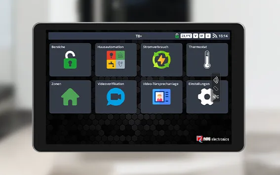 Neues Touch-Bedienteil T8+ jetzt mit integriertem NFC-Transponderleser